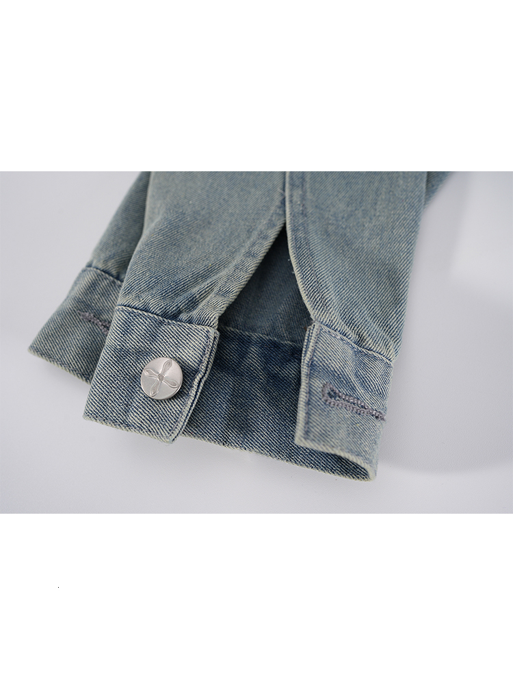 Women Light Blue Denim Vintage Fashion Hoodies Long Sleeve Jean Jacket Outerwear Loose Haruku Korean Top 2000S Clothes