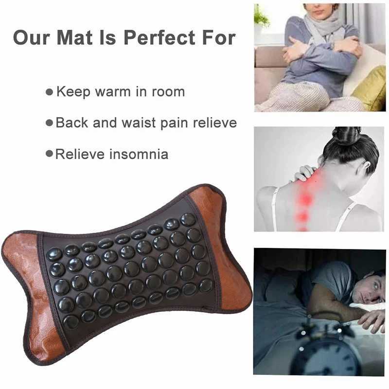 Jade massage pillow heats the jade pillow to promote blood circulation improve sleep relieve neck pain and reduce head and shoulder pain W240819