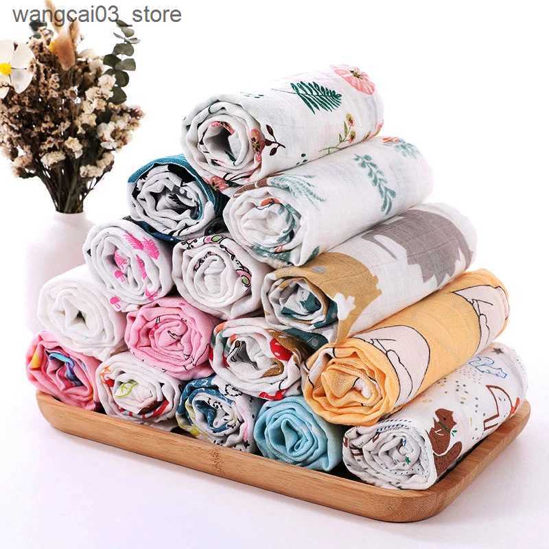 Blankets Swaddling 60x60cm Newborn Baby Musilin Blanket Ultra Soft Bamboo Baby Swaddle Blankets Skin Friendly Muslin Diaper Baby Burping Cloths L24091