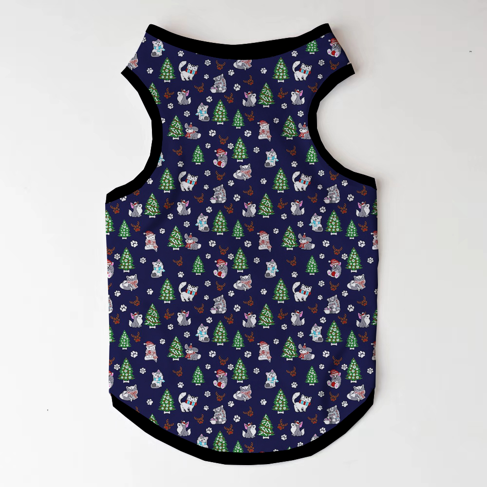 Spring Puppy Clothes Summer Dog Vest Small Dog Cartoon Print Dog Vest T-Shirt Clothing Suitable for Chihuahua