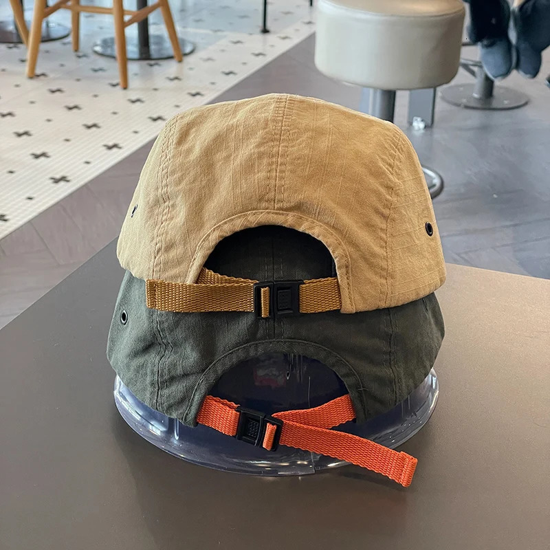 Japanese Short Brim Baseball Hat Womens Street Soft Five Piece Sun 241009