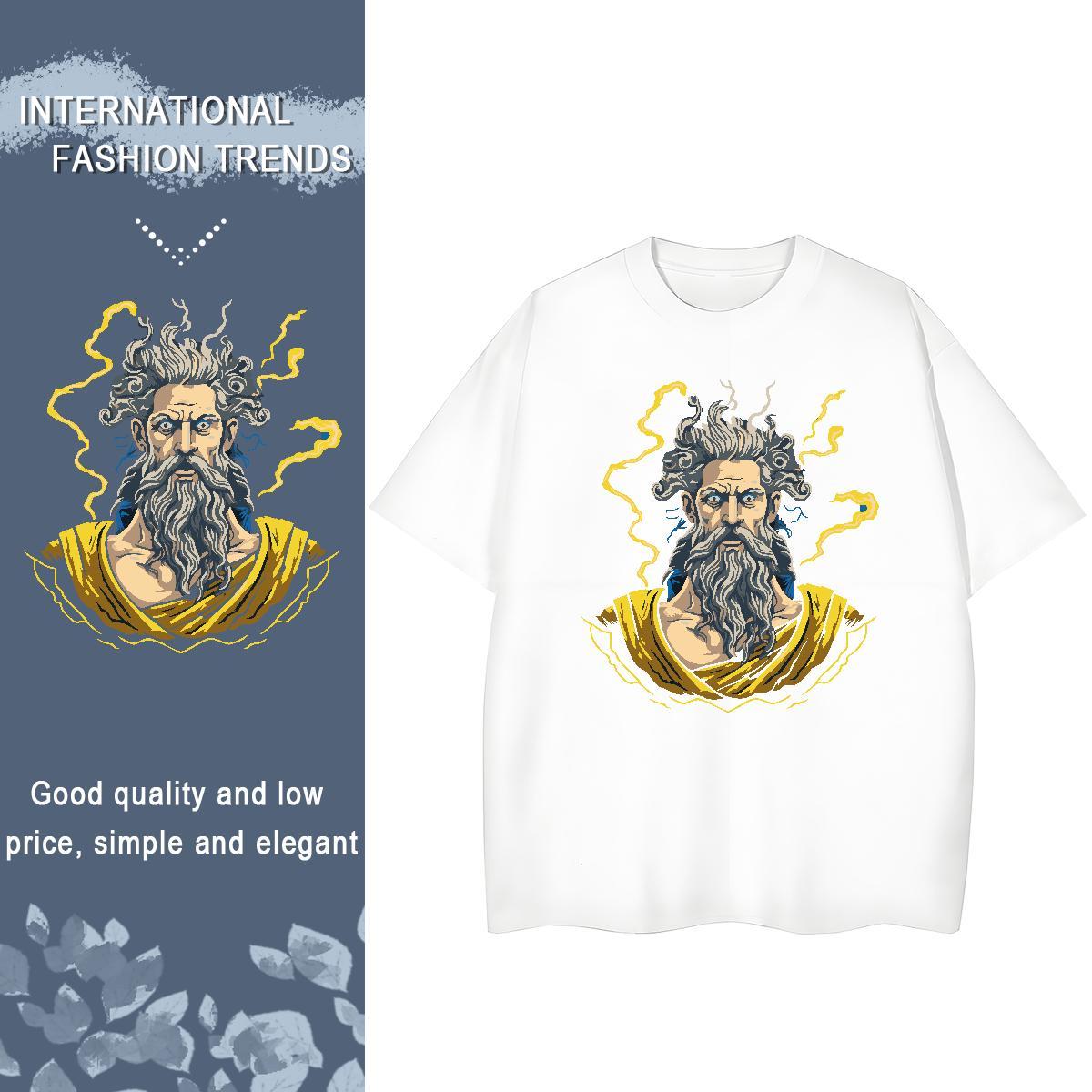 Factory Direct Womens T Shirts 230g 100% Cotton Crew Neck Casual portrait Tshirt for Man Woman Loose fit Custom Printed Clothes