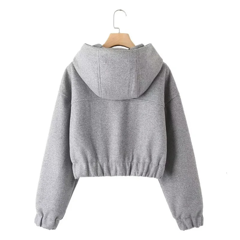 TRAF ZR Womens 2-piece Set Elegant Womens Set Long and Top Zipper Hoodie Womens Set 241011