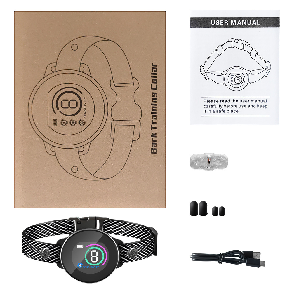 2024 New Waterproof Electric Collar For Dog Anti Bark Device Calming Dog Barking Stopper Bark Control Dog Training Aids