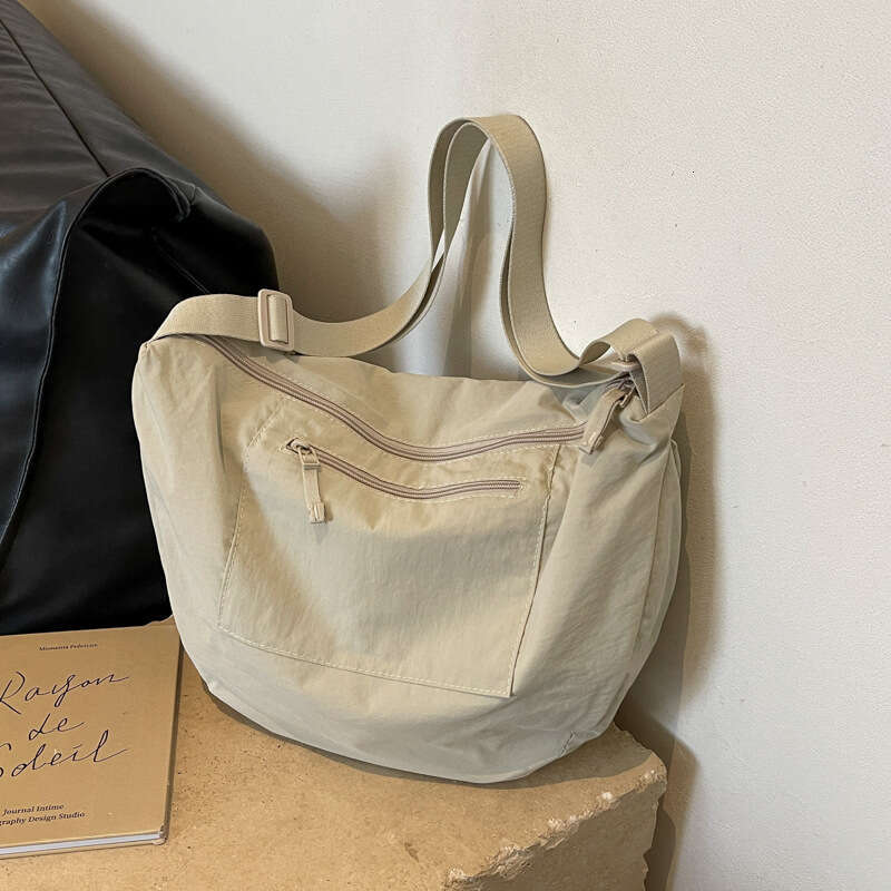 Lazy style large capacity for women 2024 new solid color simple versatile tote casual travel shoulder bag