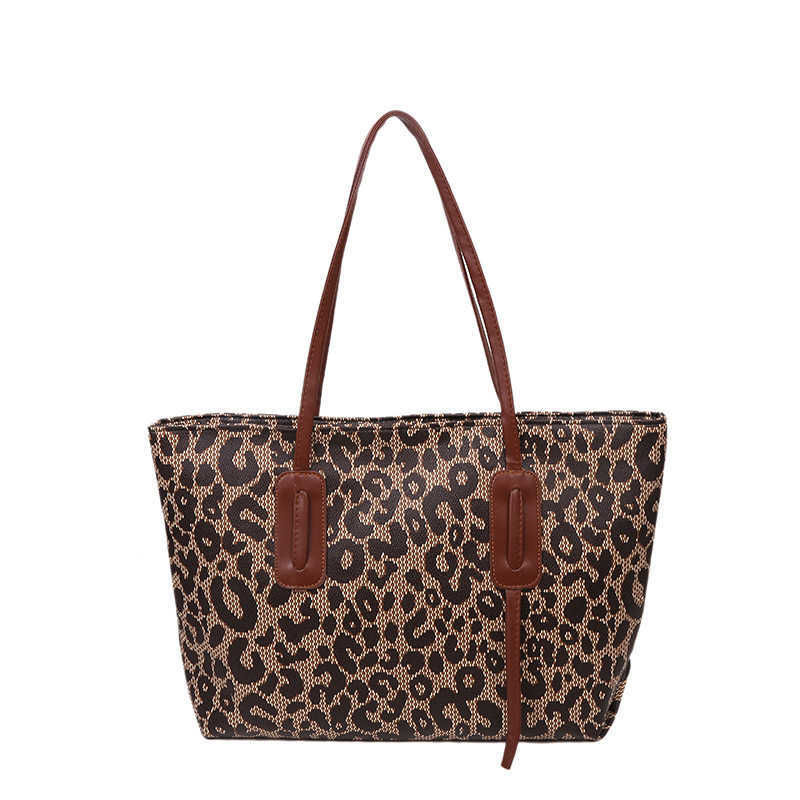 CMM Autumn Winter New Large Capacity Bag Womens Bag Trendy Fashion Leopard Pattern Handheld Shoulder Bag Underarm Tote Bag