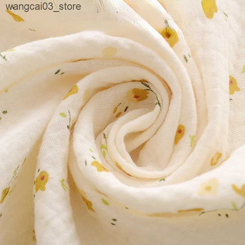 Blankets Swaddling Ins Baby Blanket Muslin Swaddle 2 Layer Cotton Receive Blankets for Newborn Bath Towel Summer Bedding Baby Items Mother Kids L24091