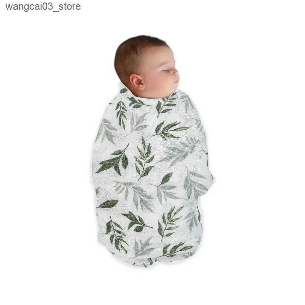 Blankets Swaddling 100% Cotton 120*110cm 2 Layers Newborn Baby Bath Towel Wrap Muslin Swaddle Blankets L240910