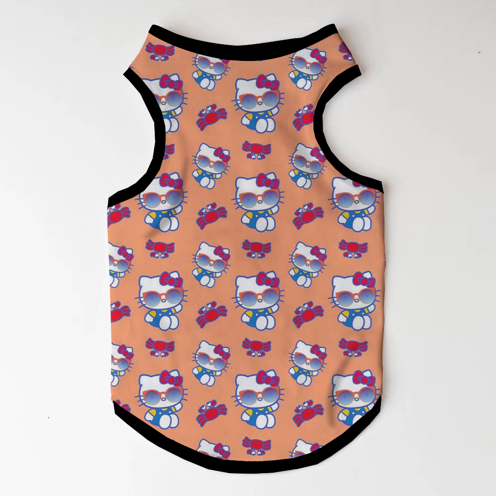 Spring Puppy Clothes Summer Dog Vest Small Dog Cartoon Print Dog Vest T-Shirt Clothing Suitable for Chihuahua