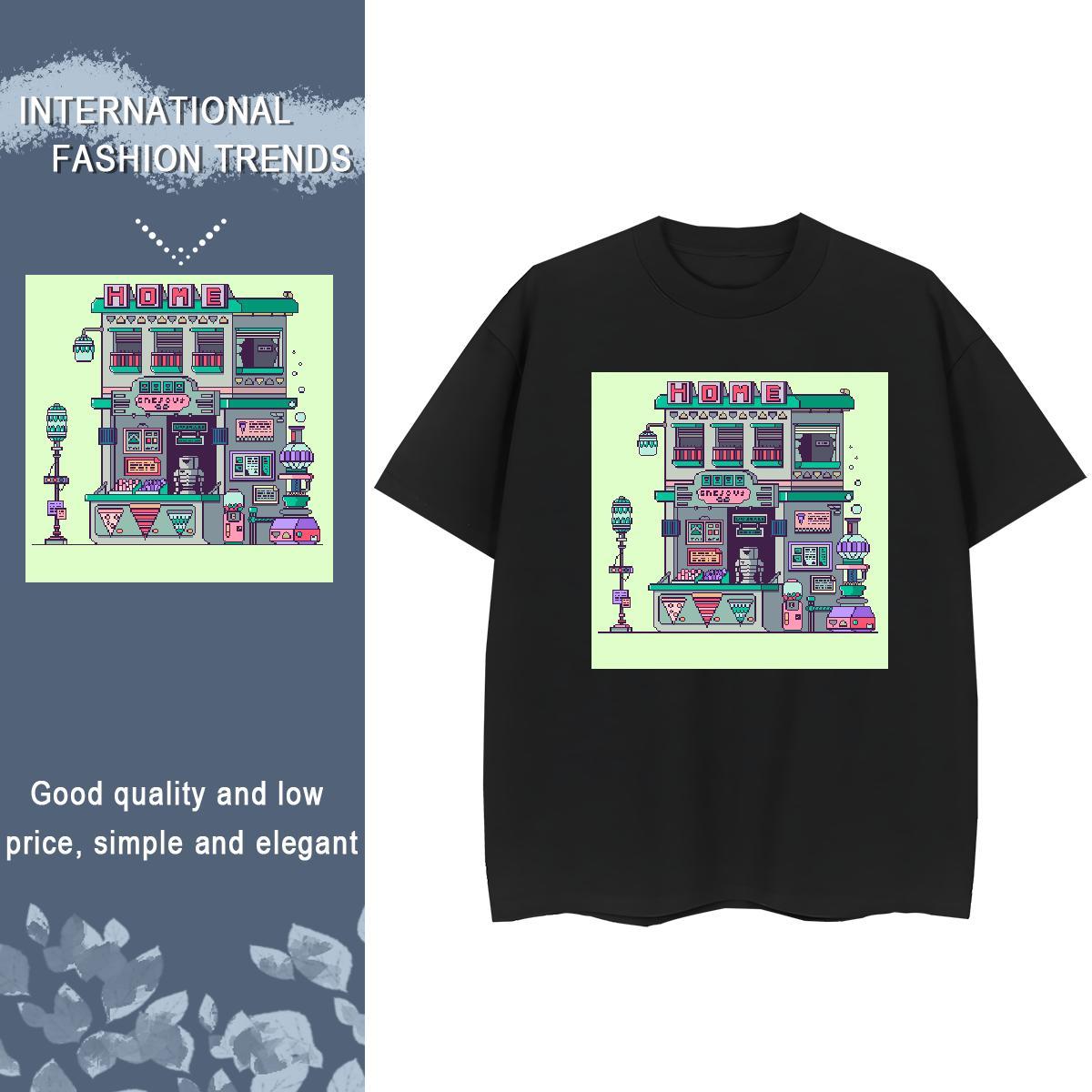 DIY T Shirts Women 230g Pure Cotton Short Sleeve O-Neck Sport robot Lady T shirt Nice Custom Print Oversized Tees