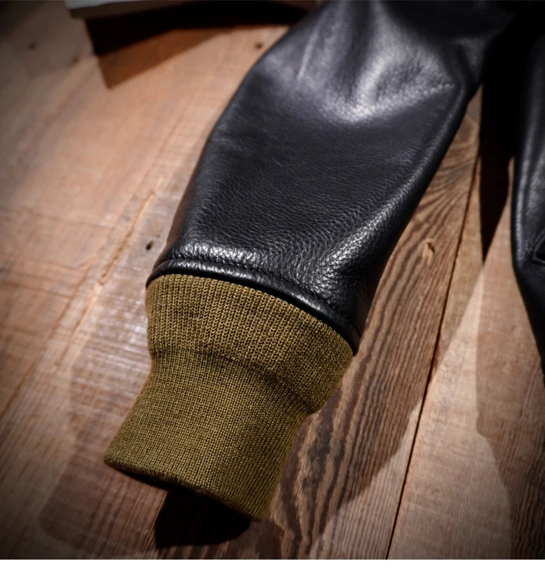 Classic MA1 flight suit jacket water dyed denim leather short motorcycle baseball topquality genuine product 241011