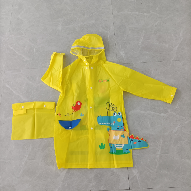 Multi functional children's raincoat with hat easy to cope with changing weather conditions