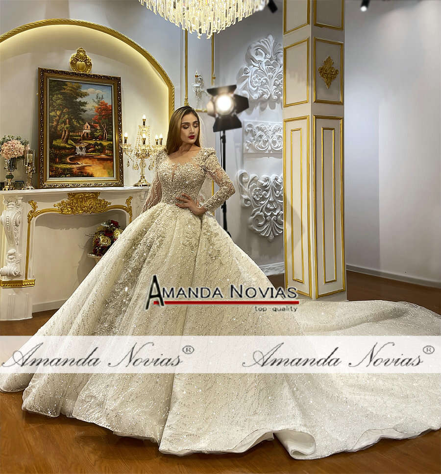 Lace Applique Handwork Wedding Dress 2024