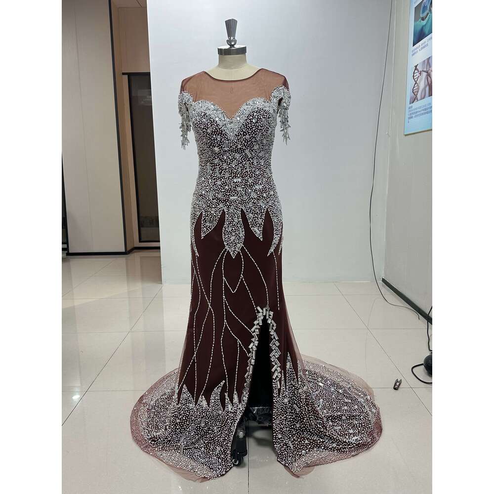 Plus Size Sweetheart Style Mermaid Prom Dress Slit Prom Dresses Beaded Sequined Appliques Evening Party Gowns 2023