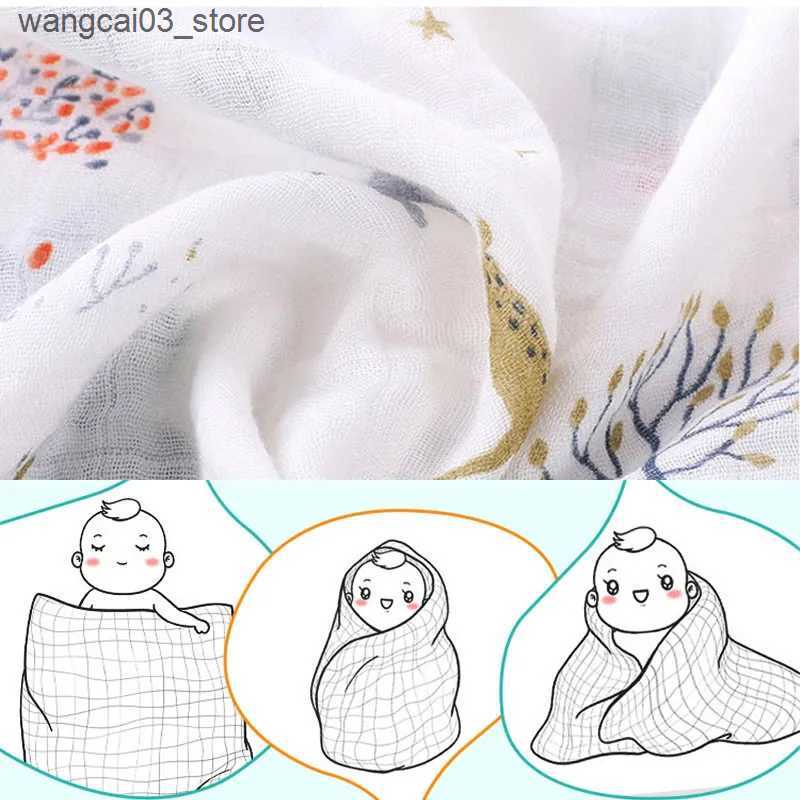 Blankets Swaddling 60x60cm Newborn Baby Musilin Blanket Ultra Soft Bamboo Baby Swaddle Blankets Skin Friendly Muslin Diaper Baby Burping Cloths L24091