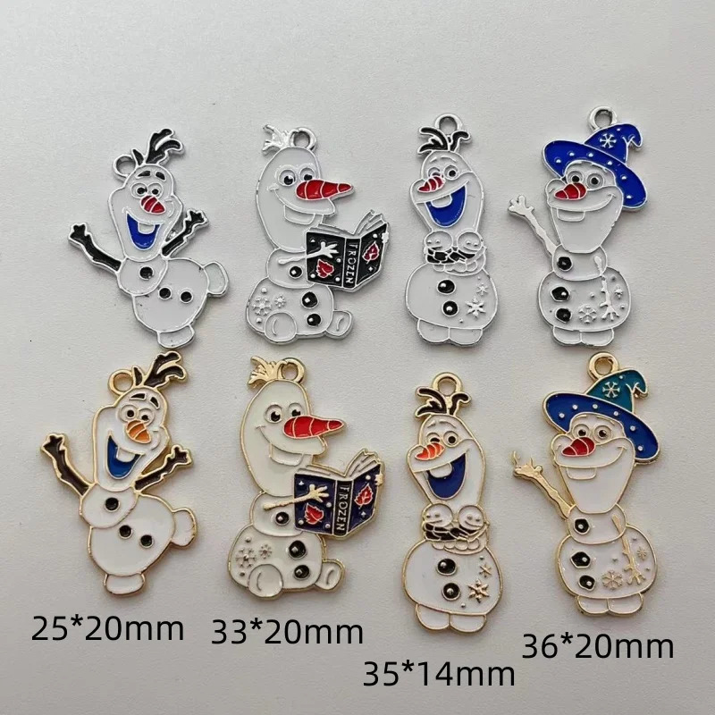 10pcs Cartoon Snowman Enamel Charms Pendant Smiling cute Metal DIY Bracelet Earrings For Jewelry Accessories 241010