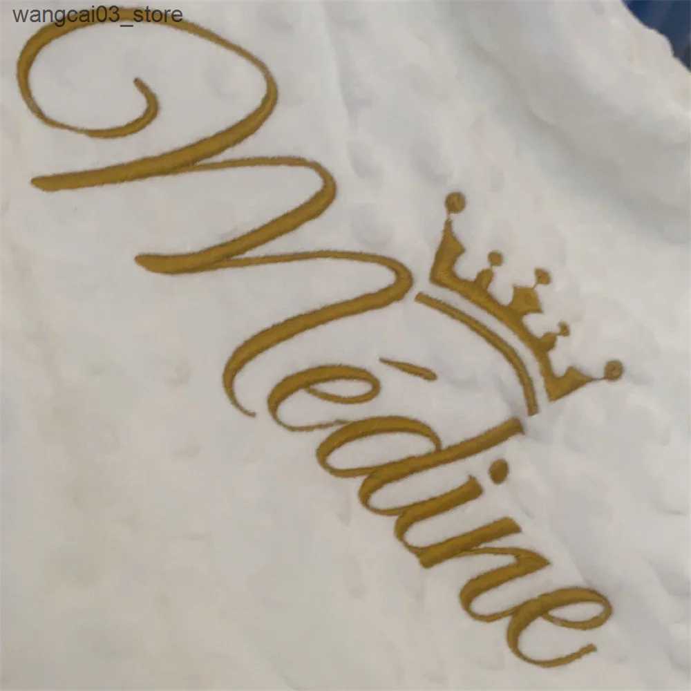 Blankets Swaddling Name Personalized Toddler Crib Bed Stroller Fleece Blanket For Newborn Baby Swaddle DIY Custom Kids Birthday Gift Present L240910