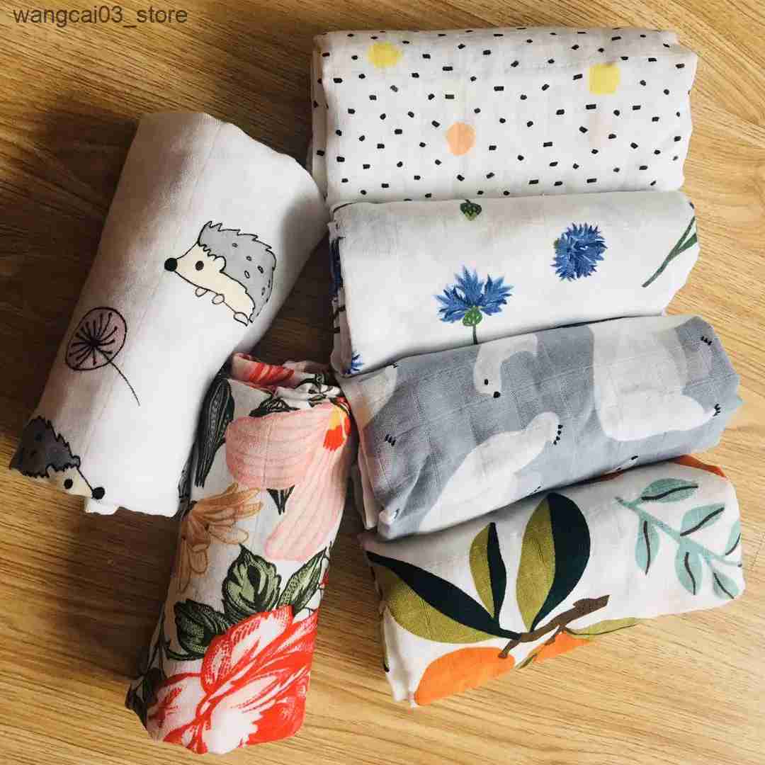 Blankets Swaddling 70mboo+30% Cotton Muslin Swaddles Wrap Burpy Towel Scraf Bibs Muslin Baby Blankets Newborn Diaper Pielucha 60*60cm L240910