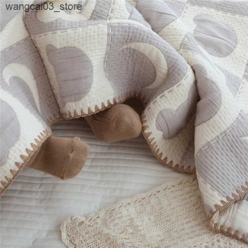 Blankets Swaddling Baby Blanket Newborn Organic Cotton Baby Swaddle Wrap Throw Blankets Cartoon Super Soft Infant Stroller Crib Receiving Blanket L240