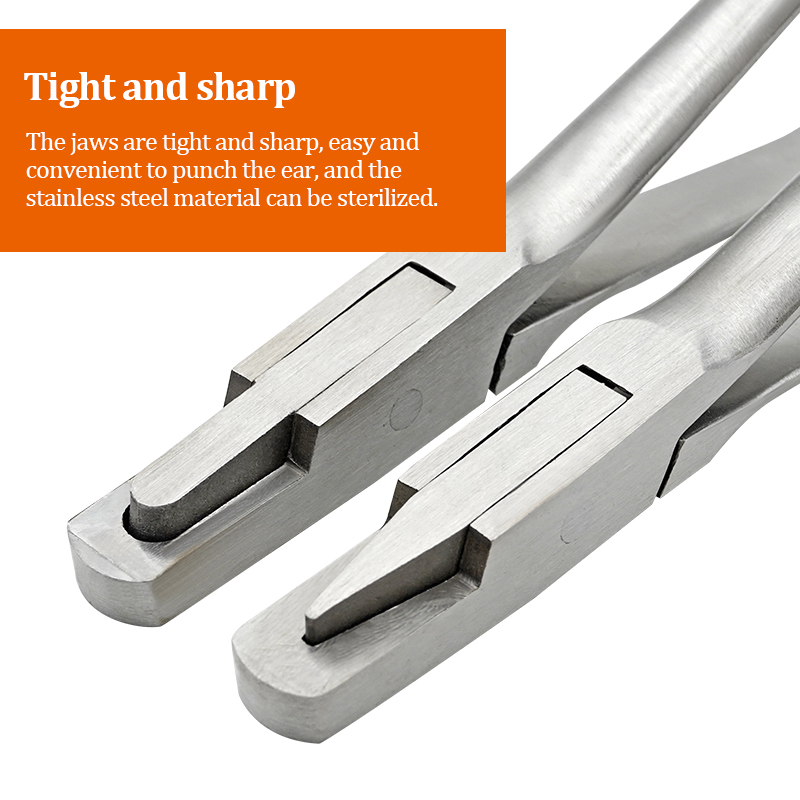 Stainless Steel Pig Ear Punch Pliers U-V Shaped Animal Ear Pliers Pig Marker Forceps Cattle and Sheep Farm animal Marking Pliers