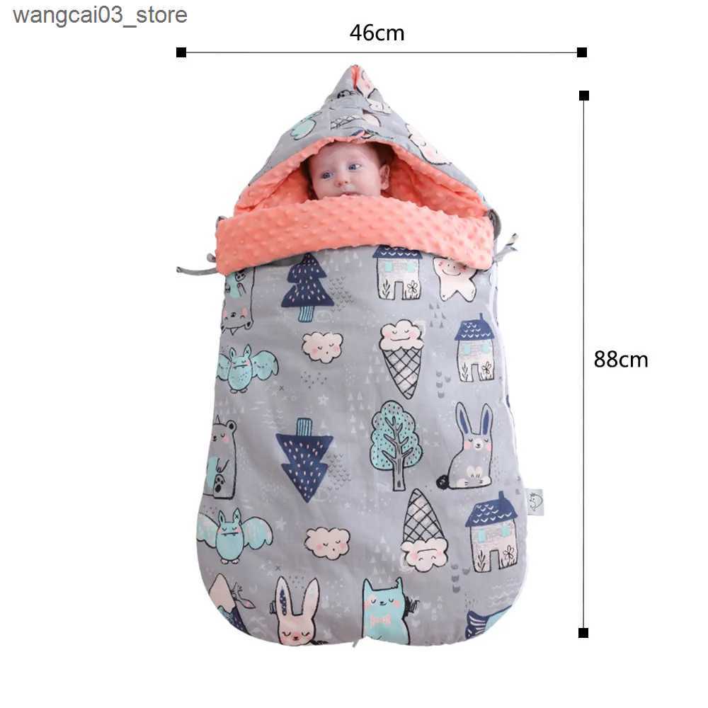 Blankets Swaddling Thick Baby Swaddle Wrap Knit Envelope Newborn Sleeping Bag Baby Warm Swaddling Blanket Infant Stroller Sleep Sack L240910
