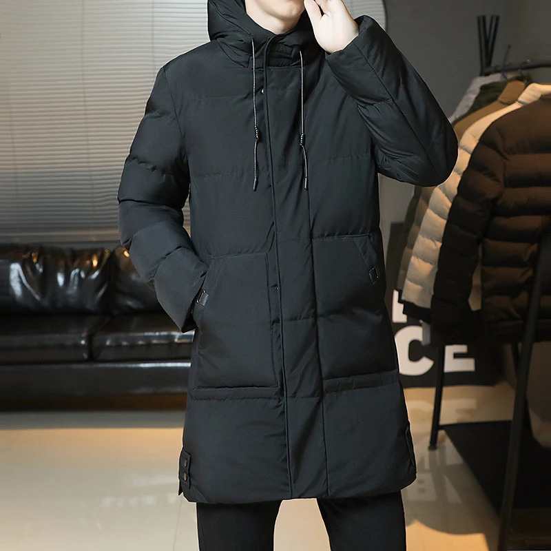 Ultra thin fit jacket mens winter jacket hooded casual long cotton jacket thick warm Parkas mens jacket winter jacket 241007