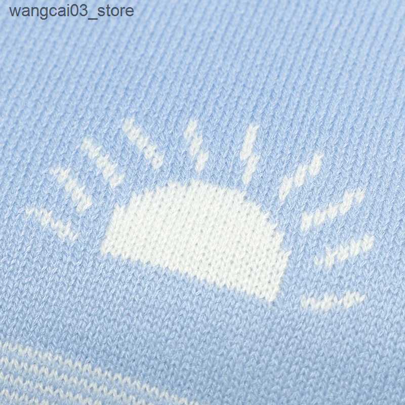 Blankets Swaddling Infant Baby Blankets Knit Newborn Kids Bedding Plaid 90*70CM Quilt Cute Sun Toddler Girl Boy Stroller Swaddling Soft Breathable L24