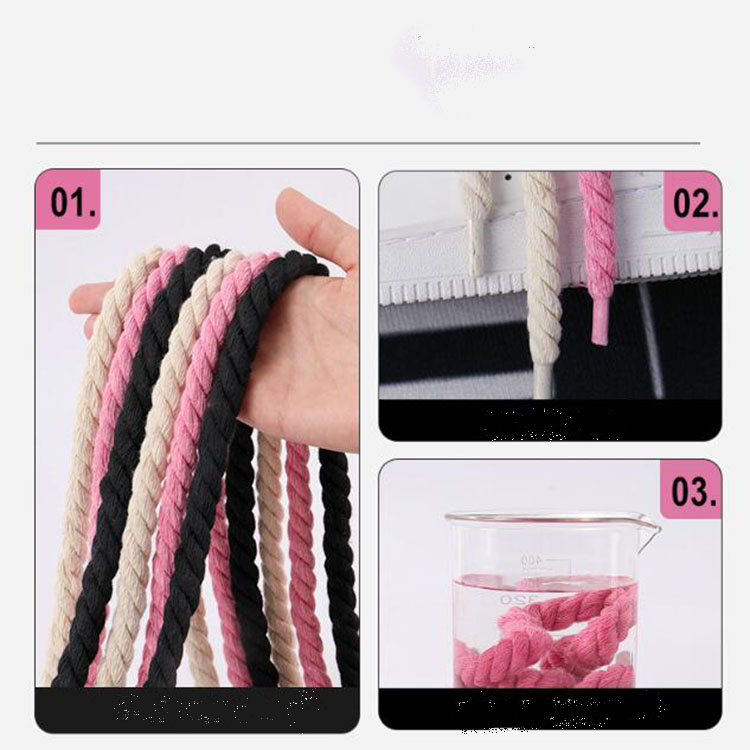 free ship 120cm 140cm and 160cm bold cotton linen shoelace rope sport shoe decoration shoe lace accessories 4 colors