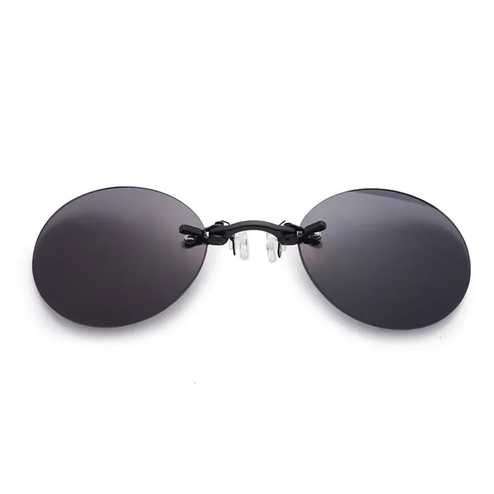 1 clip on nose mirror circular frameless matrix Morpheus sunglasses mini frameless retro mens glasses UV400 241011