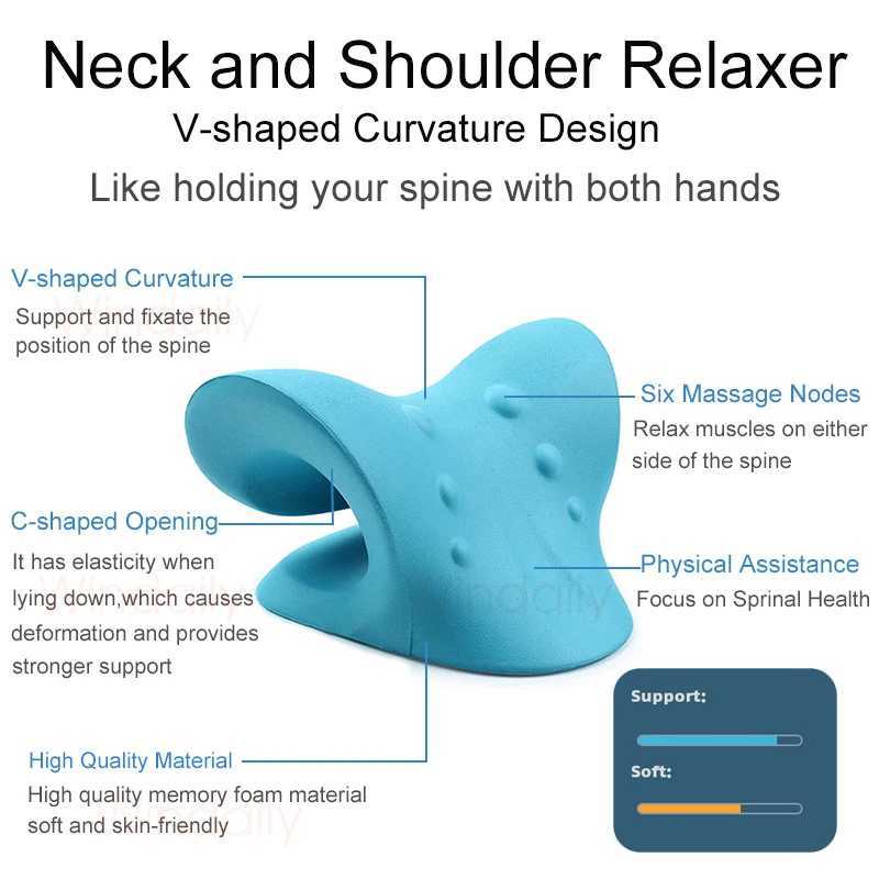 Neck shoulder relaxor traction device posture corrector spinal therapist stretcher neck massager relieve pain W240819