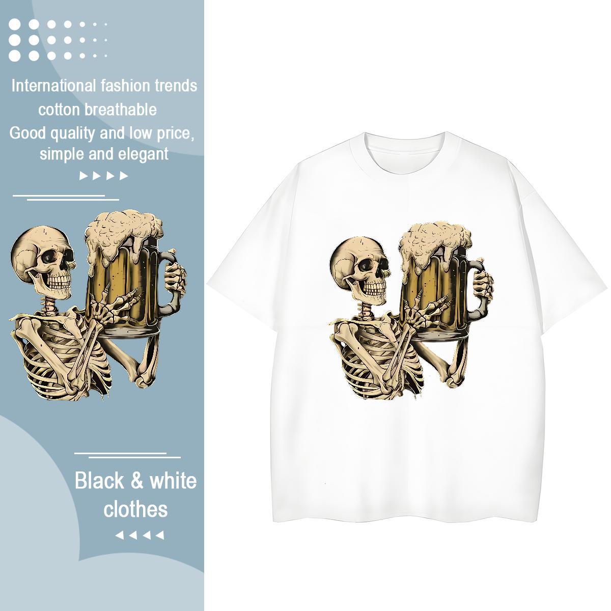 Fashion Casual T Shirt For Woman 230g 100% Cotton Breathable Outdoor beer Women Tees Lady DIY Logo Clothes Shirt