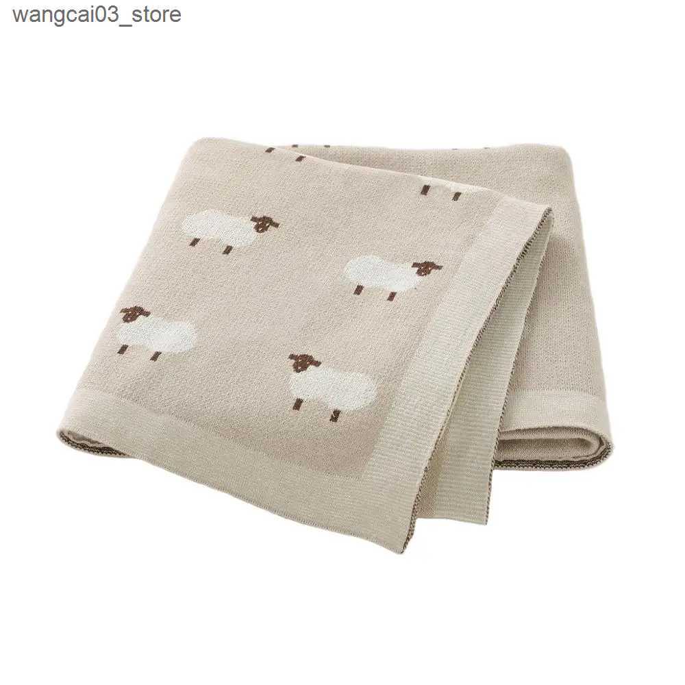 Blankets Swaddling Baby Blankets Newborn Swaddle Wrap 100*80 CM Cotton Knitted Infant Kids Stroller Bedding Quilt Super Soft Childrens Accessories L24