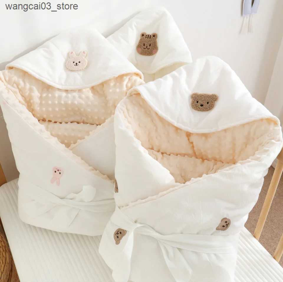 Blankets Swaddling Newborn Baby Blanket Envelope Swaddle Wrap Baby Receiving Blankets Boy Girl Cotton Soft Infant Sleep Sack Crib Stroller Blanket L24