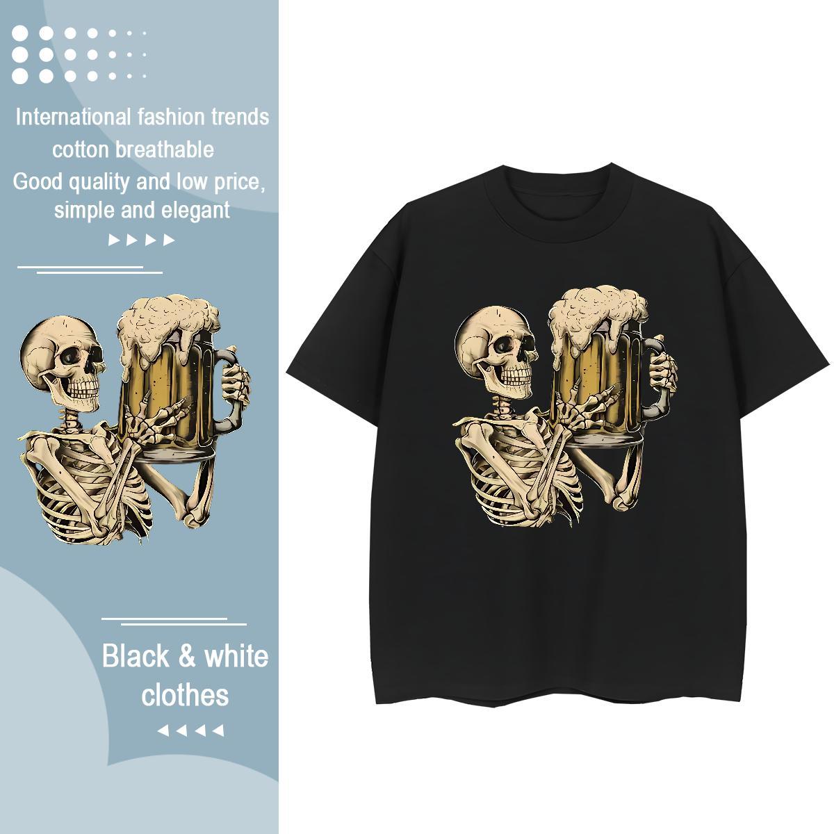 Fashion Casual T Shirt For Woman 230g 100% Cotton Breathable Outdoor beer Women Tees Lady DIY Logo Clothes Shirt