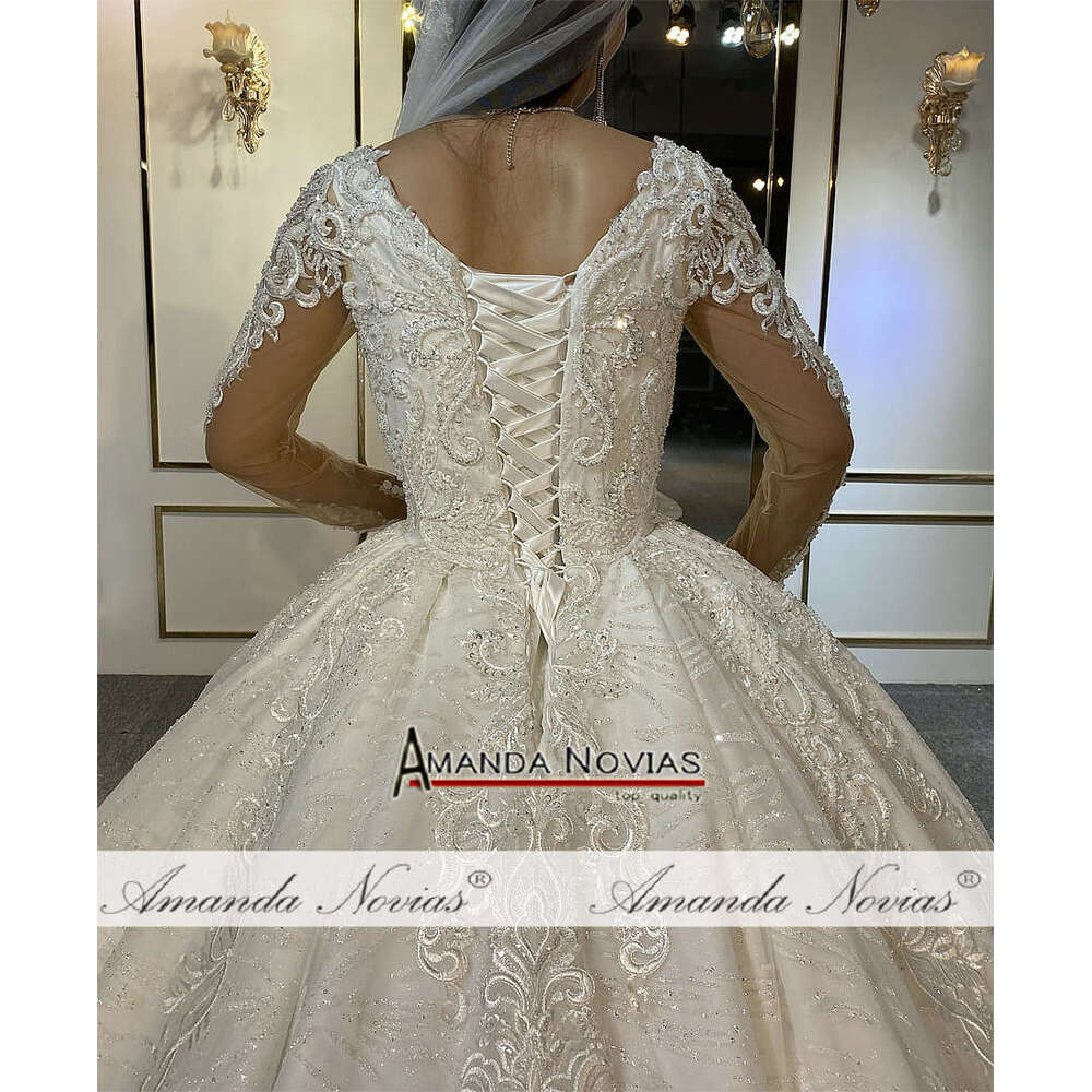 Stunning Lace weddng dress ball gown bridal gowns amanda novias brand