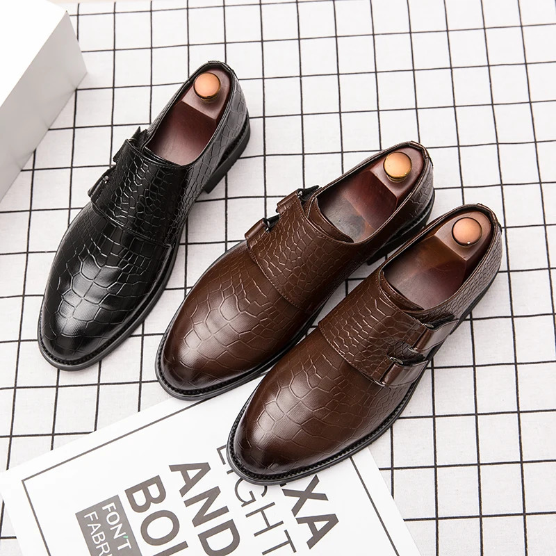 Double button daily business mens wear 38-47 fashionable monks formal wedding leather casual Oxford shoes office shoes 241007