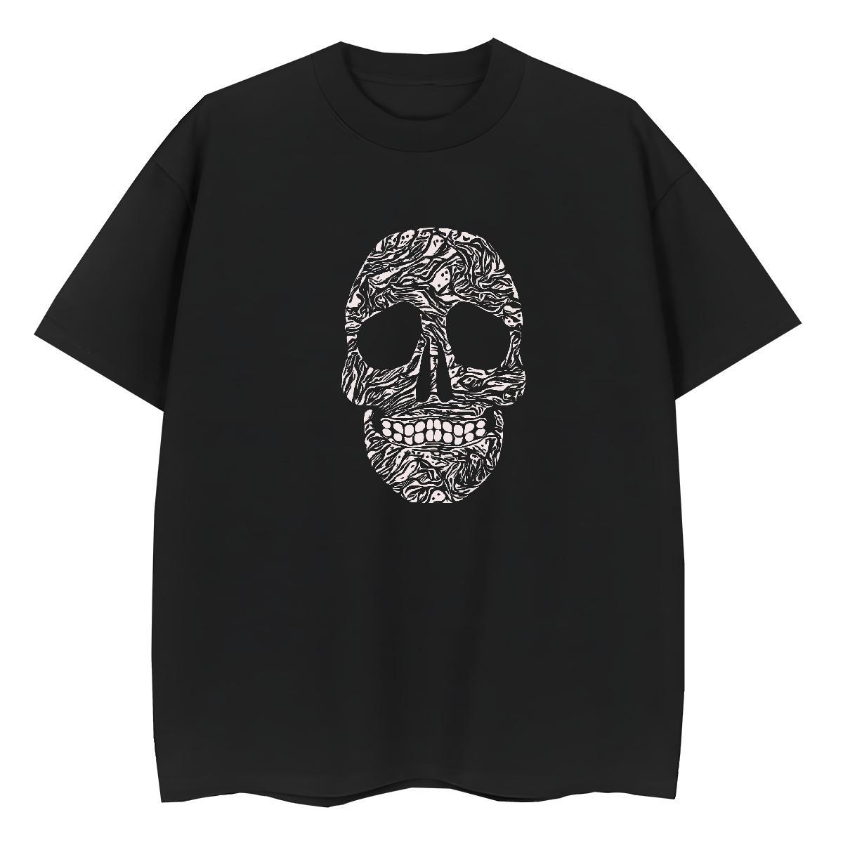 2024 Women T Shirts 100% Cotton 230g Breathable Casual Beach skull Woman Tshirt Free Shipping Anime Print Tshirts