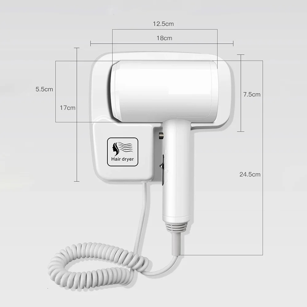 220V Wall Mounted Hair Dryer el Bathroom Hair Dryers Professional Constant Temperature Dryer with Holder Base Free Punching 241009