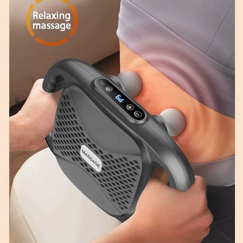 Handheld household 4-piece fascia gun for deep muscle stimulation massage used for relaxing muscles in the back legs neck shoulders and body W240819