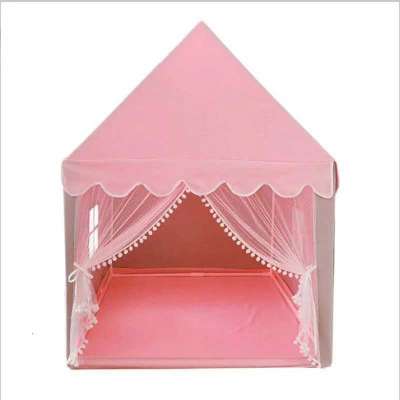 Portable childrens tent childrens folding tent Tipi baby game house big girl pink princess party castle childrens room decoration foldable 241010