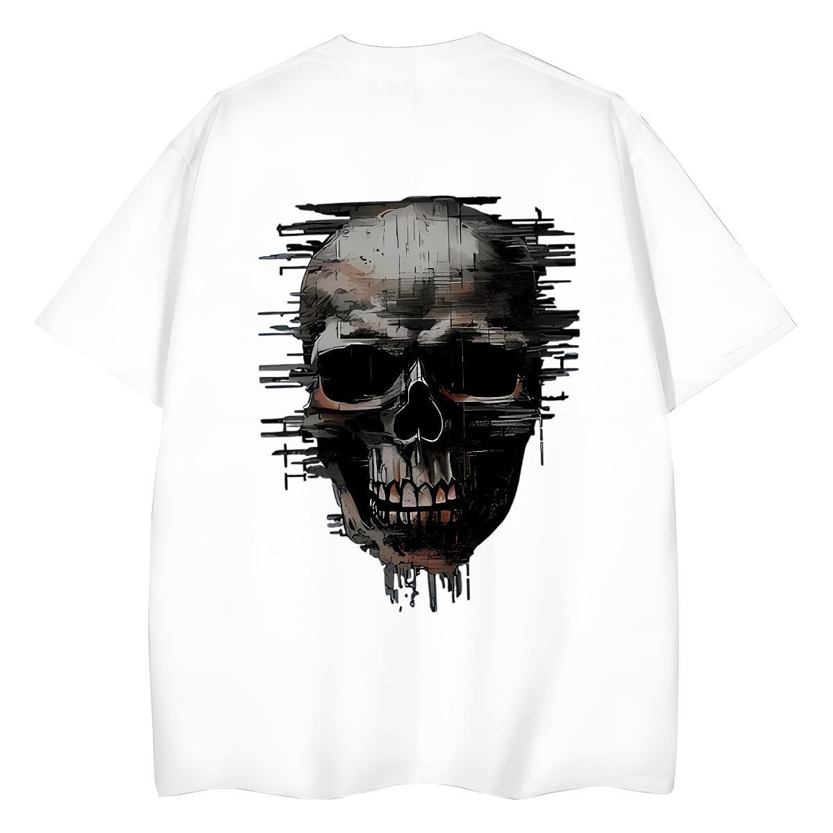 2024 Designer T shirt 230g Cotton O-Neck Short Sleeve Casual Daily Wear skull Women Tees Female Black Oversized Polos