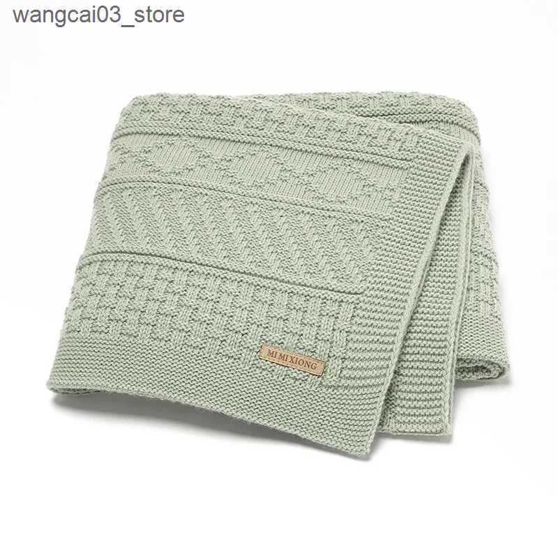 Blankets Swaddling Infant Baby Blanket Knitted Newborn Kid Bed Plaid 100*80CM Quilt Solid Toddler Girl Boy Stroller Swaddling Super Soft Breathable L2