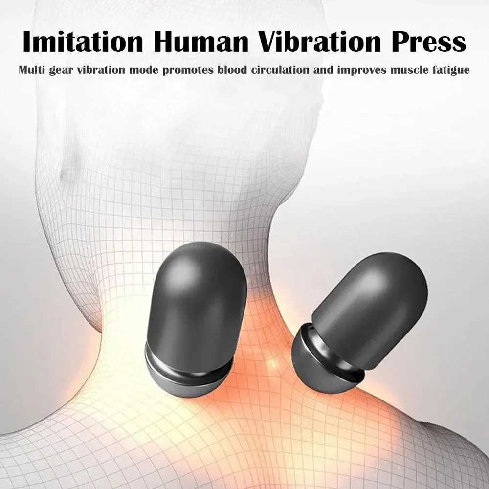 Electric neck massager Cervical pillow heating vibration massage back traction relax sleep memory foam pillow spine support W240819