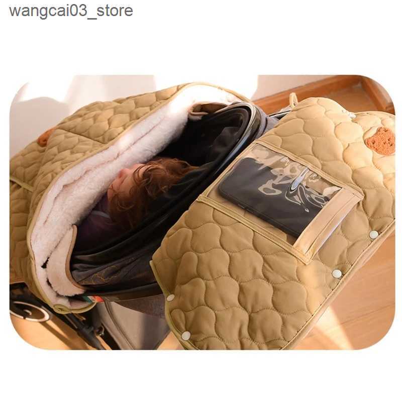 Blankets Swaddling Winter Waterproof Hooded Baby Swaddle Blanket Cartoon Thicken Fleece Warm Baby Stroller Blanket Cover Windproof Baby Carrier L24091