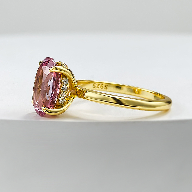 Sterg Sier Pink Moissanite Wedding Band Ring for Women dh910320090