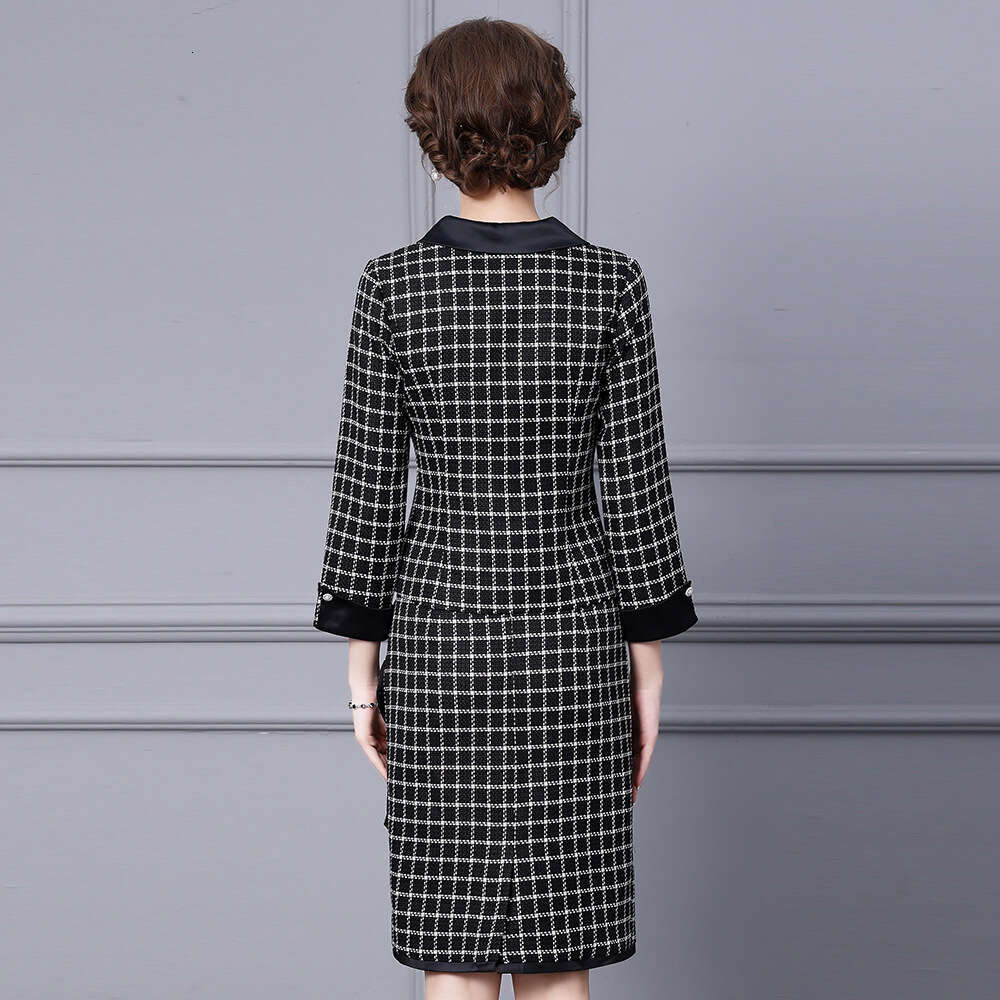 autumn outfit paired with a complete of fashionable shirt collar and high-end dress two-piece set for women 2024 new item