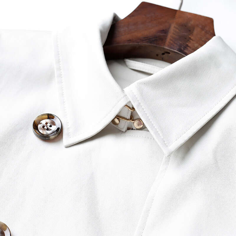 British style windbreaker womens 2024 new autumn fashion high-end slimming mid length double breasted jacket