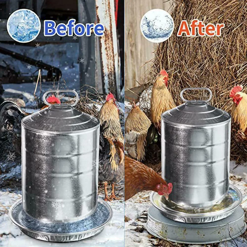 14.6 Inch Chicken Winter Water Heater Safe and Durable Heat Base Prevents Chicken/Poultry Drinking Water From Freezing
