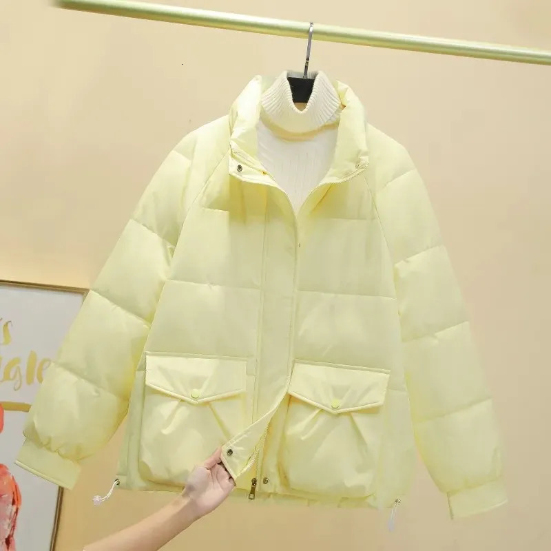 Women Jacket Winter Parkas Female Down Cotton Jackets Stand Collar Casual Warm Parka Short Coat Loose Puffer Outwear 240930