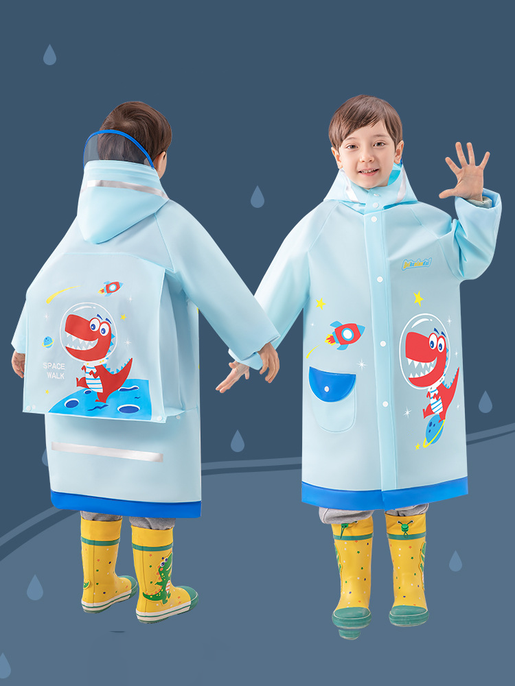 Multi functional children's raincoat with hat easy to cope with changing weather conditions